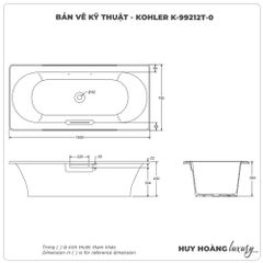 Bồn tắm xây KOHLER K-99212T-0