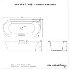 Bồn tắm xây KOHLER K-99310T-0