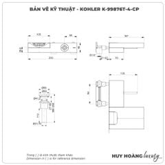 Vòi lavabo âm tường KOHLER K-99876T-4-CP