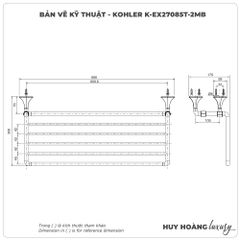 Thanh treo vắt khăn và kệ KOHLER K-EX27085T-2MB
