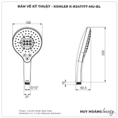 Bát Sen cầm tay KOHLER K-R24717T-MU-BL