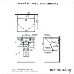 Chậu rửa mặt treo tường TOTO LHT947CS
