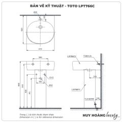 Chậu rửa mặt treo tường TOTO LPT766C