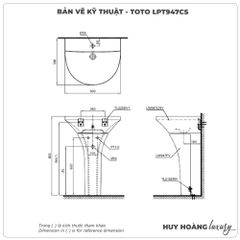 Chậu rửa mặt treo tường TOTO LPT947CS