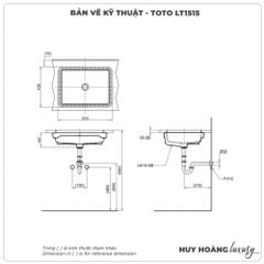 Chậu rửa mặt âm bàn TOTO LT1515