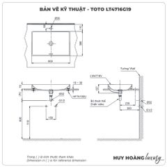 Chậu rửa mặt đặt bàn TOTO Linear Ceram LT4716G19