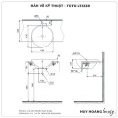 Chậu rửa mặt bán âm TOTO LT533R