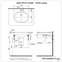 Chậu rửa mặt âm bàn TOTO LT546