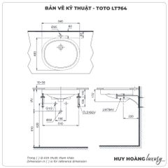Chậu rửa mặt âm bàn TOTO LT764