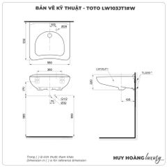 Chậu rửa mặt treo tường TOTO LW103JT1#W