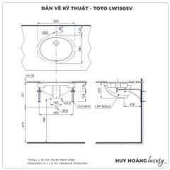Chậu rửa mặt âm bàn TOTO LW1505V