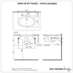 Chậu rửa mặt âm bàn TOTO LW1506V