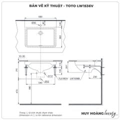 Chậu rửa mặt âm bàn TOTO LW1536V