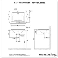 Chậu rửa mặt dương vành TOTO LW781CJ