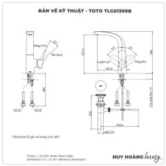 Vòi lavabo nóng lạnh TOTO TLG01309B