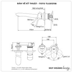 Vòi chậu gắn tường TOTO TLG01311BB