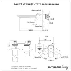 Vòi rửa mặt TOTO TLG02311B#PFG Gắn Tường (Màu Vàng Pháp)