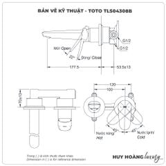Vòi chậu gắn tường TOTO TLS04308B