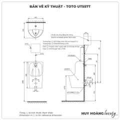 Bồn tiểu nam TOTO UT557T (Đường cấp nước phía trên)