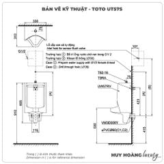Bồn tiểu nam TOTO UT57S (Đường cấp nước phía trên)