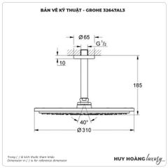 Bát sen gắn trần GROHE 26067GL0