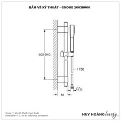 Bộ tay sen và thanh treo GROHE 26038000