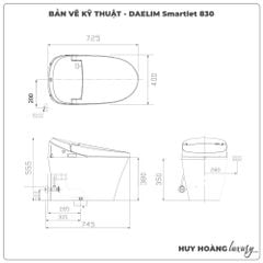 Bồn cầu thông minh DAELIM - Smartlet 830