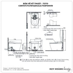Bồn cầu thông minh TOTO NEOREST CS911VT/TCF87220GAA/T53P100VR