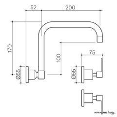 Vòi rửa bát nóng lạnh âm tường DAELIM DL2022BA