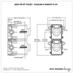 Mặt nạ cảm biến nhiệt KOHLER K-99866T-9-CP(3 chiều)