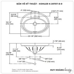 Lavabo dương vành KOHLER K-2075T-8-0