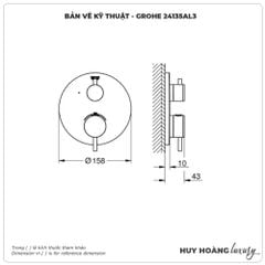 Mặt nạ bộ trộn sen âm GROHE 24135AL3