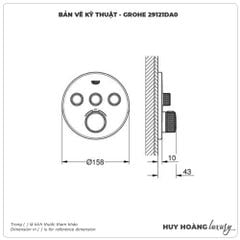 Mặt nạ bộ trộn sen âm GROHE 29121DA0