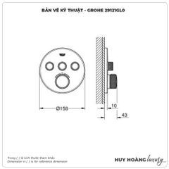 Mặt nạ bộ trộn sen âm GROHE 29121GL0