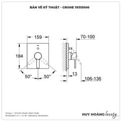 Mặt nạ bộ trộn sen âm GROHE 19315000