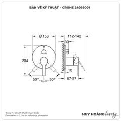 Mặt nạ bộ trộn sen âm GROHE 24095001