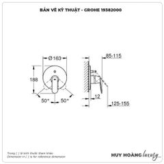 Mặt nạ bộ trộn sen âm GROHE 19382000