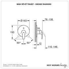 Mặt nạ bộ trộn sen âm GROHE 19450002