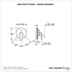 Mặt nạ bộ trộn sen âm GROHE 19450003