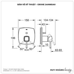 Mặt nạ bộ trộn sen âm GROHE 24068DA0