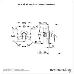 Mặt nạ bộ trộn sen âm GROHE 29046000