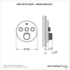 Mặt nạ bộ trộn sen âm GROHE 29904LS0