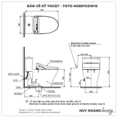 Bồn cầu điện tử TOTO MS857CDW15