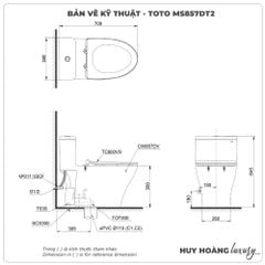 Bồn cầu 1 khối TOTO MS857DT2 (Nắp TC393VS)