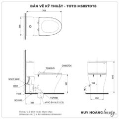 Bồn cầu 1 khối TOTO MS857DT8 (Nắp TC600VS)