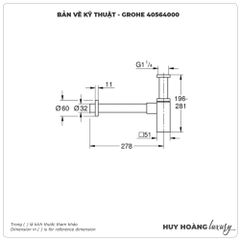 Xi phông - Ống thải chữ P GROHE 40564000