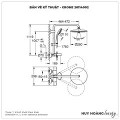 Vòi sen cây nhiệt độ GROHE 26114002