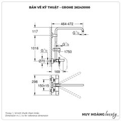 Vòi sen cây nhiệt độ GROHE 26243000