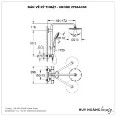 Vòi sen cây nhiệt độ GROHE 27964000