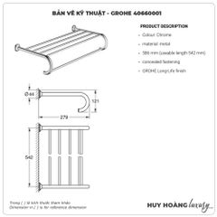 Thanh vắt khăn giàn GROHE 40660001